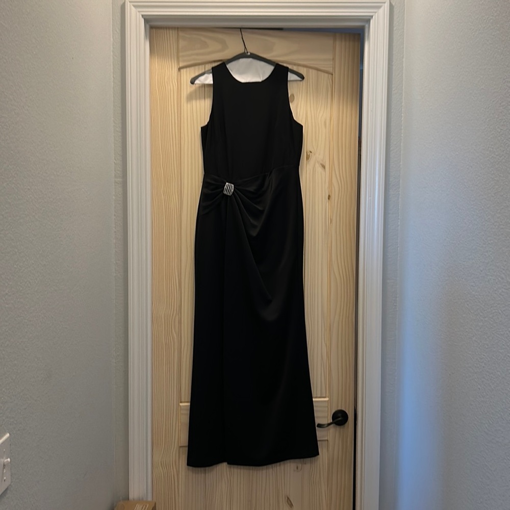 Floor length black dress